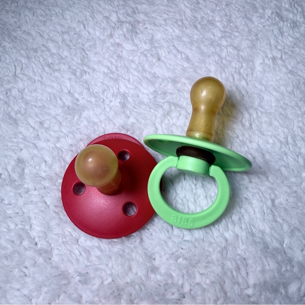 BIBS Red and Green Pacifier Duo - NWT